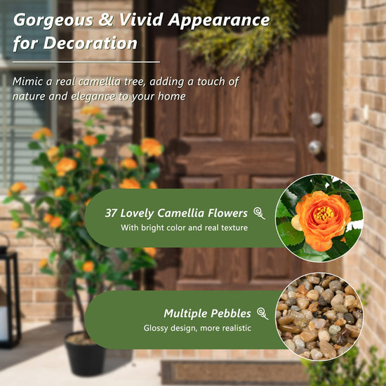 Goplus artificial camellia tree — realistic design and vibrant colors