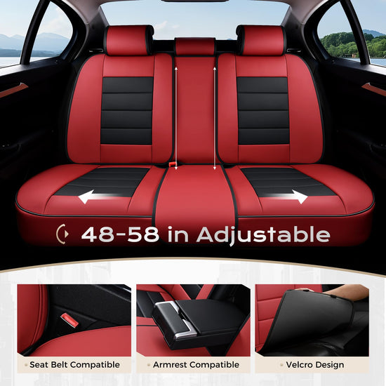 Coverado car seat covers — waterproof leather full set for most cars