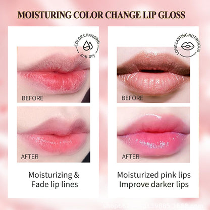 Lip color — Pack of 6 crystal flower jelly lipstick with color change feature