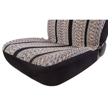 West Coast Auto vehicle seat cover - Baja blanket design, airbag compatible, 2 pieces black