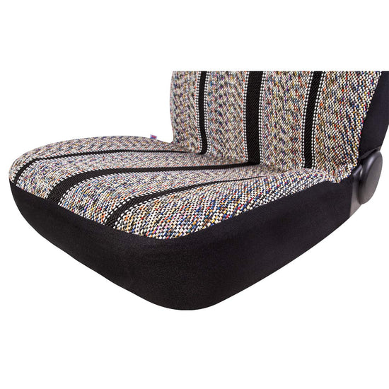 West Coast Auto vehicle seat cover - Baja blanket design, airbag compatible, 2 pieces black