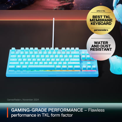 SteelSeries RGB gaming keyboard — tenkeyless design with 8-zone illumination