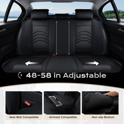 Coverado car seat cover - luxury faux leather waterproof for five seats