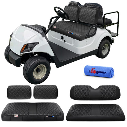 Vehicle seat cover — Thick leather with custom diamond design for Yamaha carts