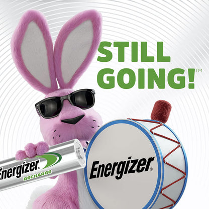 Energizer rechargeable battery charger — charges multiple battery sizes including C, D, AA, AAA, and 9V