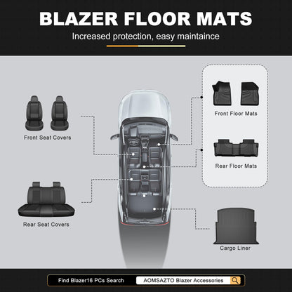 AOMSAZTO vehicle mat — all weather floor liner for Chevy Blazer 2019-2026