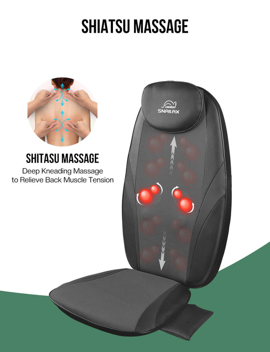 Snailax back massager — soothing heat for deep tissue relief at home or office