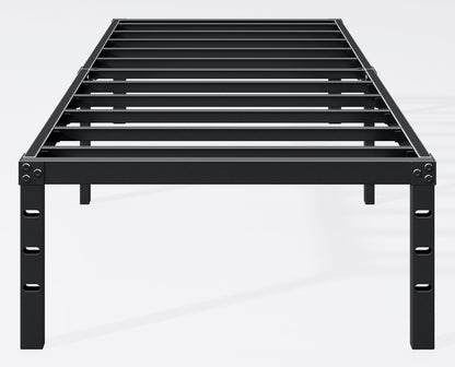 Hafenpo bed frame — sturdy metal platform with under bed storage