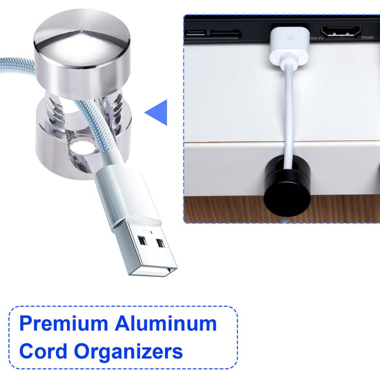 Cord management cover — Adjustable adhesive metal cord clips for desk and office