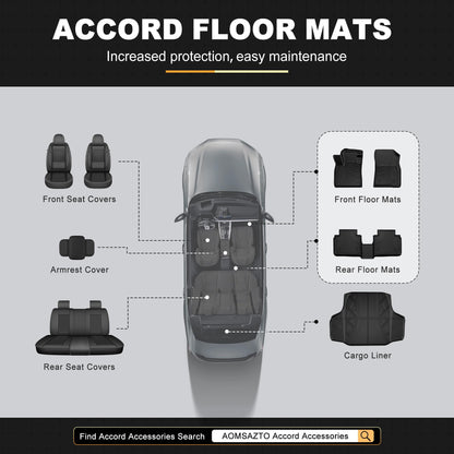 AOMSAZTO floor mats - All weather TPE rubber liners for Honda Accord 2023-2026