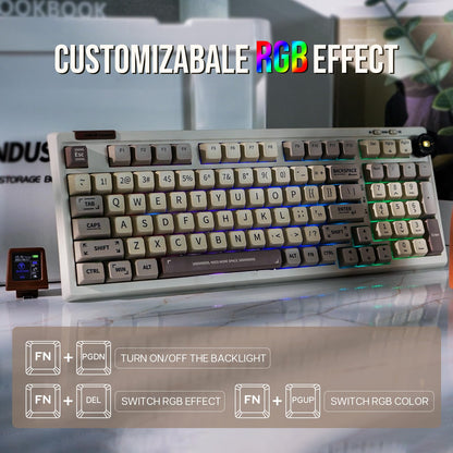 EPOMAKER RT100 mechanical keyboard — Retro gaming design with display screen and knob