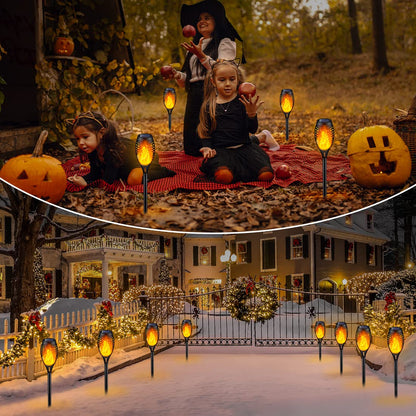 IkeeRuic solar lamp — flickering flame design for Halloween decorations