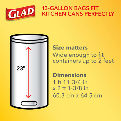 Glad waste bag — Tall kitchen quick-tie, 13 gallon, 68 count, white pack may vary