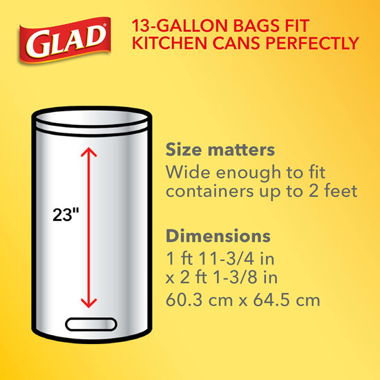 Glad waste bag — Tall kitchen quick-tie, 13 gallon, 68 count, white pack may vary