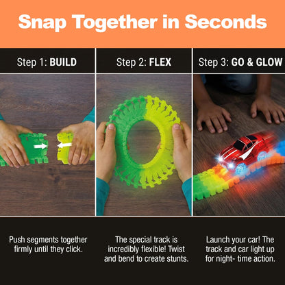 Ontel Magic Tracks glow in the dark bendable racetrack with LED race car