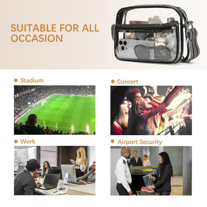 BOSTANTEN clear bag - stadium approved crossbody handbag for events and concerts