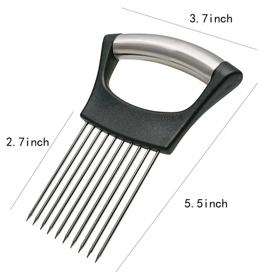 Stainless steel onion slicer holder — versatile kitchen utensil for slicing vegetables