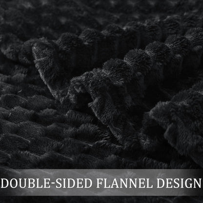 Exclusivo extra large soft fleece throw blanket - 3D clouds jacquard design