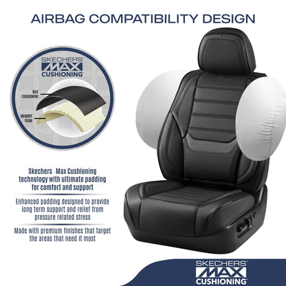 Skechers vehicle seat cover — Memory foam waterproof protection for front seats