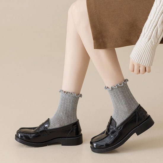 Mcool Mary crew socks — ruffle cotton ankle socks, 6 pack