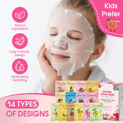 KONEUK Fruit face masks — skincare for kids and teens girls.