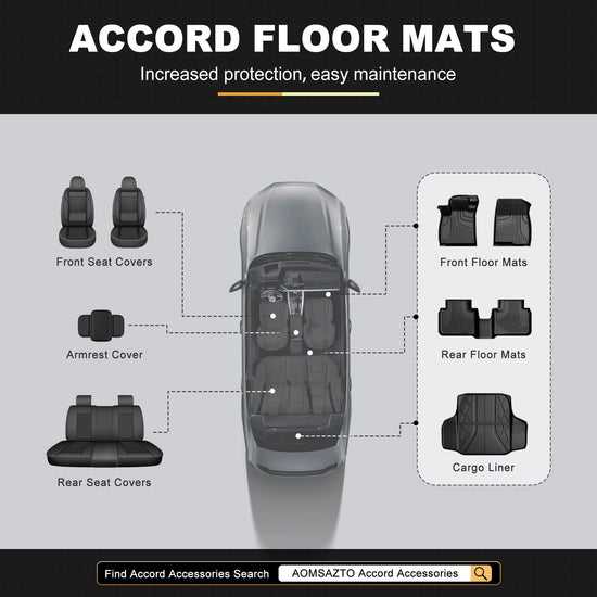 Vehicle mat — TPE custom fit floor liner for Honda Accord 2018-2022