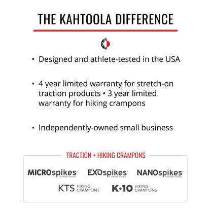 Kahtoola MICROspikes traction cleat — footwear traction for winter hiking and mountaineering