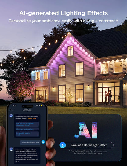 Govee string lights — 100ft outdoor set with curtain light and smart home compatibility