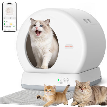 MeoWant litter box — self-cleaning with APP control and safety protection features