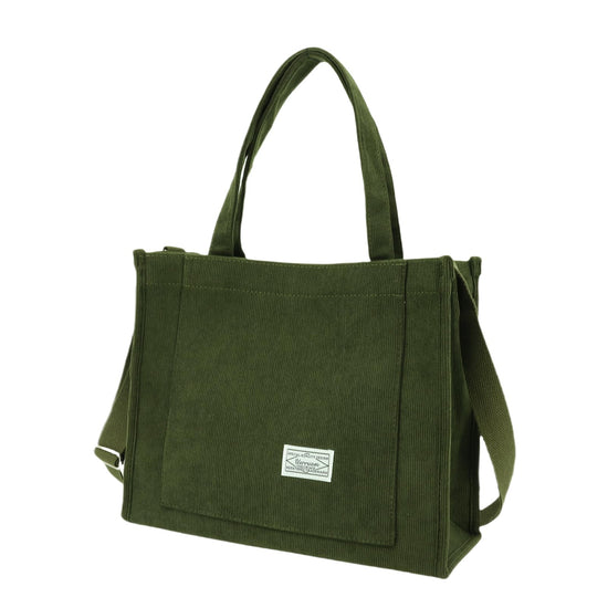 UERRUAM tote bag — corduroy design with compartments for women