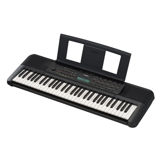 Portable keyboard with touch sensitive keys and music rest for beginners, power adapter included
