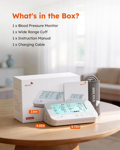 BBLOVE blood pressure monitor — medical-grade accuracy with large display and two-user