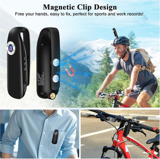 UYIKOO Body Camera 1080P with Magnetic Clip, 32GB Tiny Pocket Cam