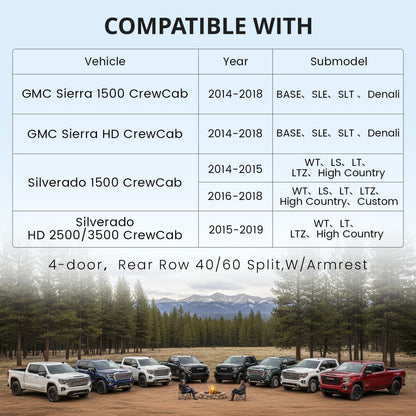 Vehicle seat cover — EKR custom leather for Silverado 1500/GMC Sierra 2014-2018