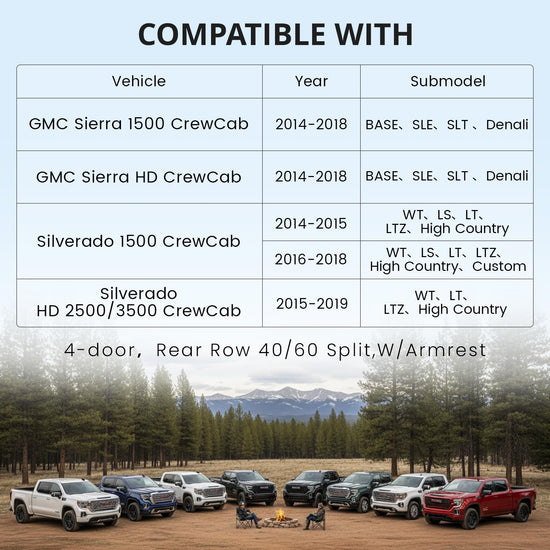 Vehicle seat cover — EKR custom leather for Silverado 1500/GMC Sierra 2014-2018