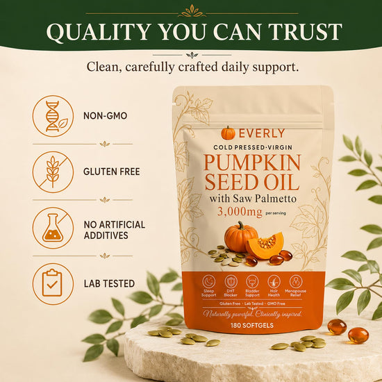 Everly Pumpkin Seed Oil with Saw Palmetto, 180 SOFTGELS (1PCS)