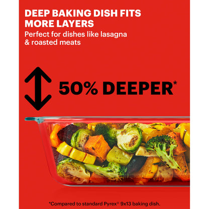 Casseroles — Pyrex deep 5.2-qt glass baking dish with lid
