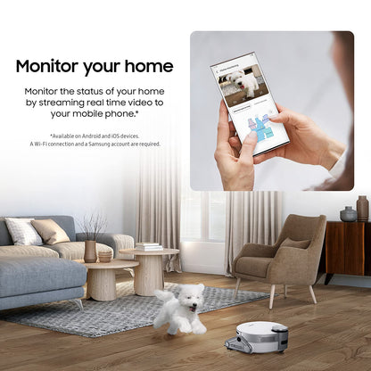 SAMSUNG robotic vacuum cleaner — AI with object recognition and clean station