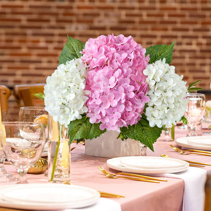 JINWOE artificial hydrangea flowers — lifelike latex silk real touch faux bouquet for home and events