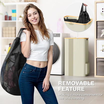 BlissTotes laundry hamper — includes lid for easy storage and transport