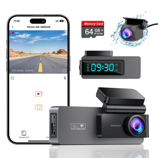 Onboard camera — 4K front and 1080P rear with built-in WiFi and night vision