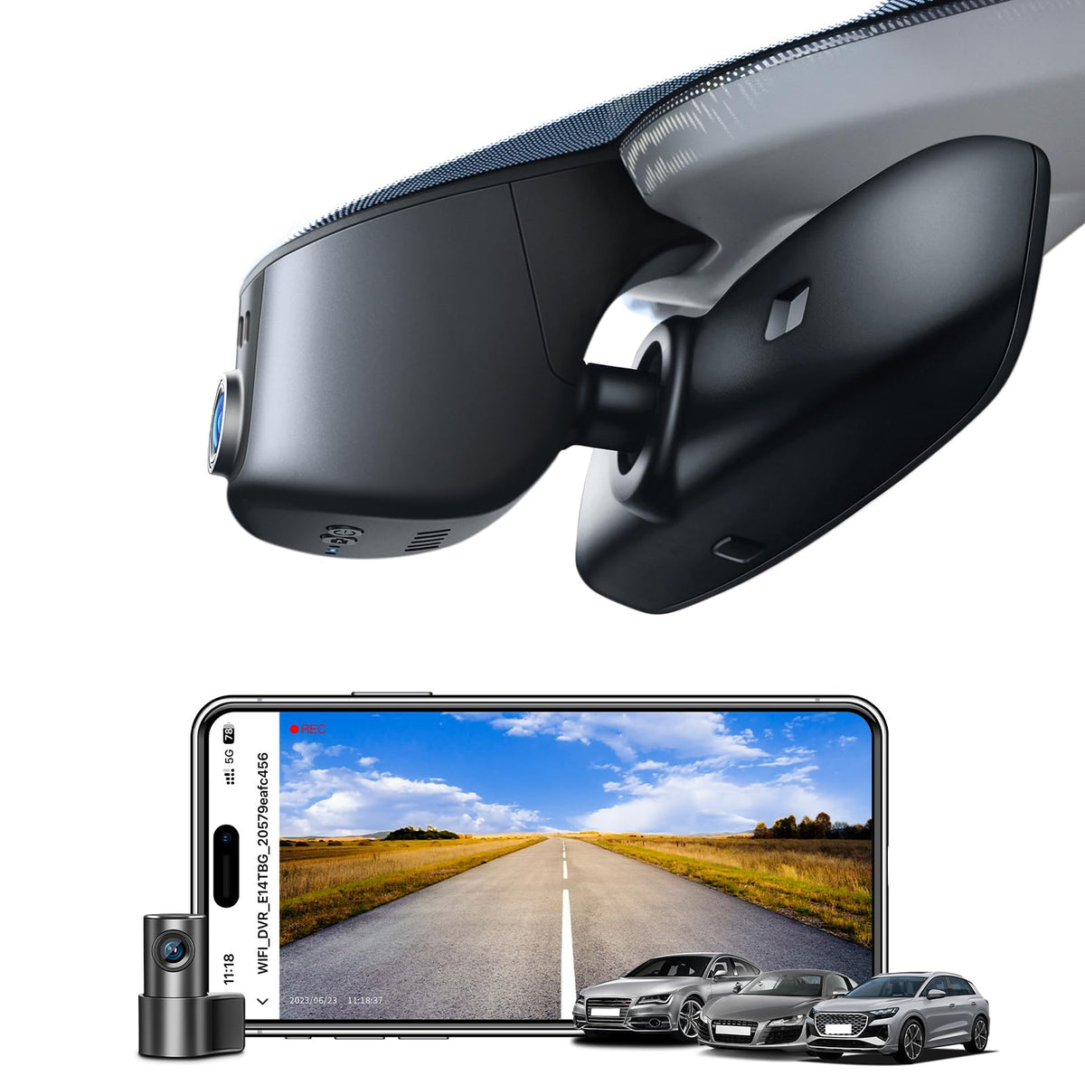 Onboard camera — 4K front and 1080p rear with WiFi and GPS for Audi models 2019-2026