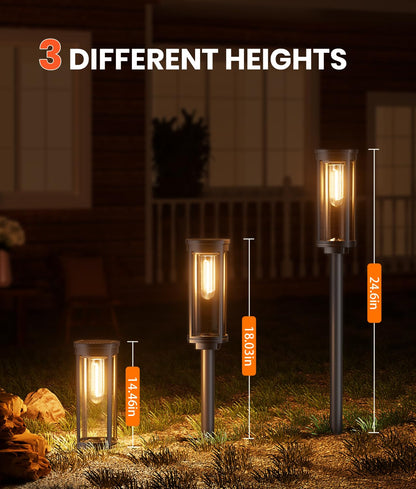 LIGHT_FIXTURE — Waterproof solar pathway lights with bright square design for outdoor use