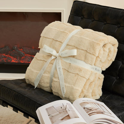 Cozy Bliss throw blanket — fluffy faux fur for couch and sofa bed