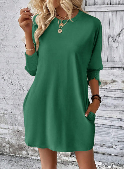Dokotoo dress — 3/4 sleeve casual mini dress with pockets S-XL