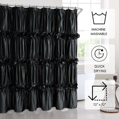 Curtain — Ruffled design for bathroom by Homechoice Decor 72 x 72