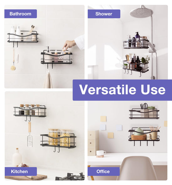 KINCMAX caddy — Rustproof SUS304 stainless steel wall mount with hooks