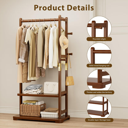 Solid Wood Clothes Rack