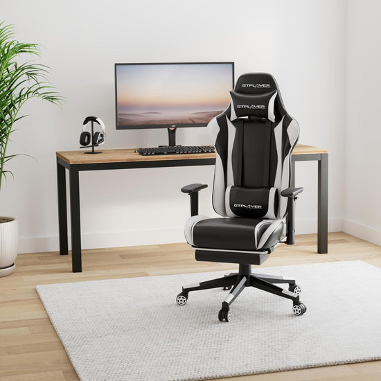 GTRACING gaming chair with footrest and adjustable height