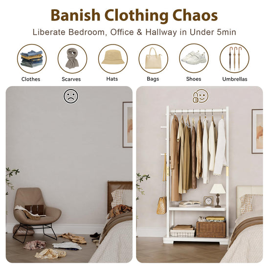 Solid Wood Clothes Rack